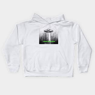 "I want to believe" ex files transparent Kids Hoodie